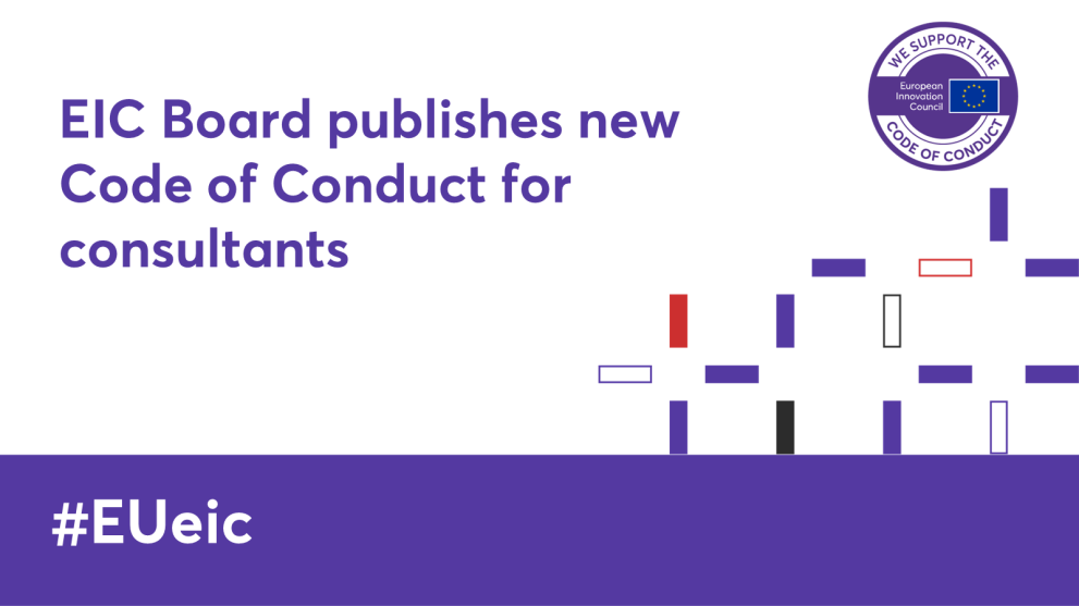 The European Innovation Council (EIC) Board has released the Code of Conduct for consultants offering services to organizations applying to EIC calls. The primary objective of this code is to establish standards regulating the processes of consultancy firms providing services to prepare EIC applications.