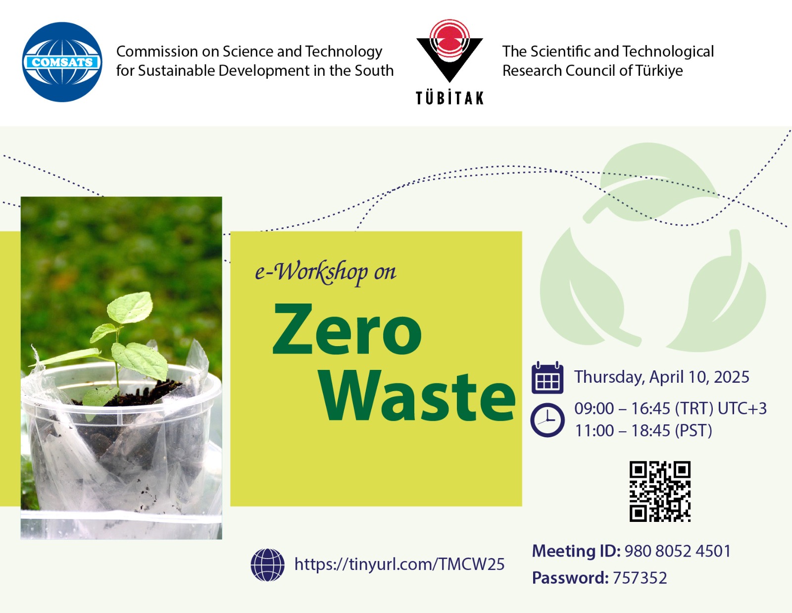 You can join the Zero Waste Workshop via Zoom.