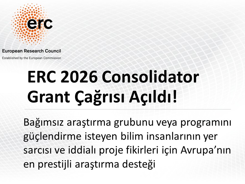 ERC Consolidator Grant 2026 Çağrısı 