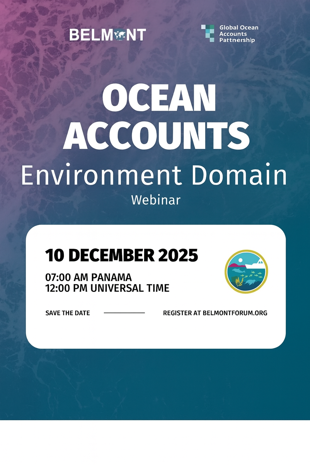 Belmont Forum “Ocean Accounts” Webinar Serisi Başlıyor!