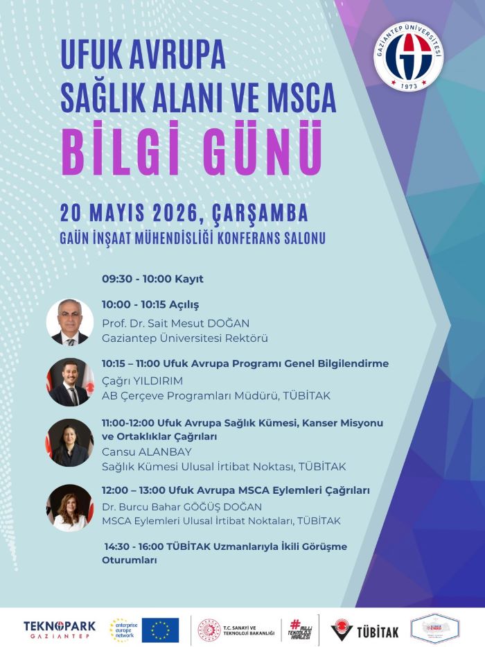 Gaziantep Üniversitesi Ufuk Avrupa Sağlık Kümesi ve MSCA Bilgi Günü