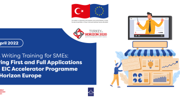 Sizleri, TÜBİTAK tarafından düzenlenen EIC Hızlandırıcı (Accelerator) Programı kapsamında ilk aşama başvurulara ve tam başvurulara hazırlanma temalı Küçük ve Orta Ölçekli İşletmelere (KOBİ’lere) yönelik Proje Yazma Eğitim Etkinliğine davet etmekten memnuniyet duyuyoruz. 