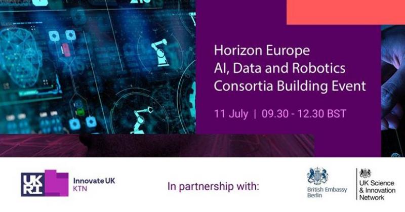 Invitation to Horizon Europe – AI, Data & Robotics Consortia Building Event, online - 11 July 2022